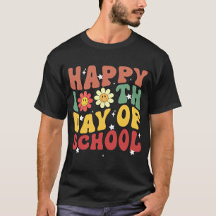 Camiseta Happy 100th Day Of School Teacher Kids Retro Groov