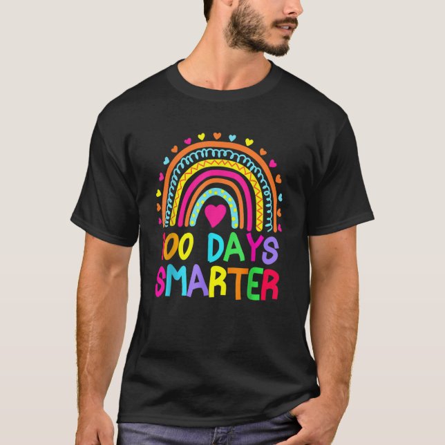 Camiseta Happy 100th Day Of School Teacher Rainbow 100 Days (Anverso)