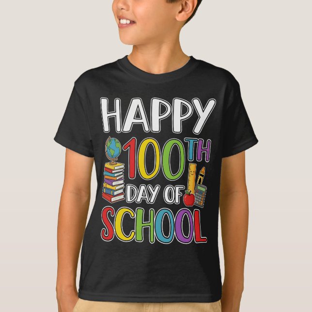 Camiseta Happy 100th Day of School Teacher Student (Anverso)