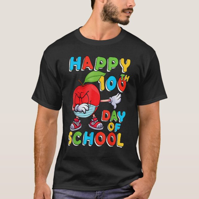 Camiseta Happy 100th Day Of School Teacher Students 100 Day (Anverso)