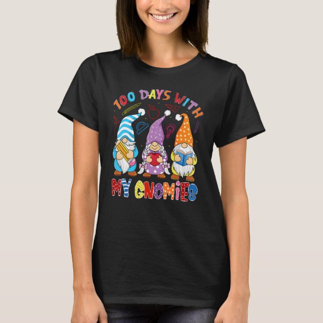 Camiseta Happy 100th Day Of School Three Gnomes Teacher Boy (Anverso)