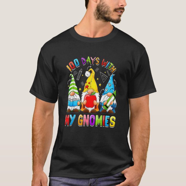 Camiseta Happy 100th Day Of School Three Gnomes Virtual Tea (Anverso)