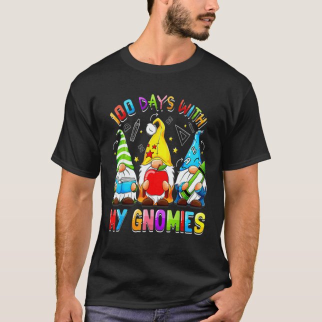 Camiseta Happy 100th Day Of School Three Gnomes Virtual Tea (Anverso)