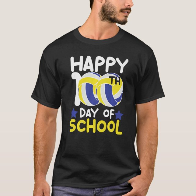 Camiseta Happy 100th Day Of School volleyball 100 days of s (Anverso)