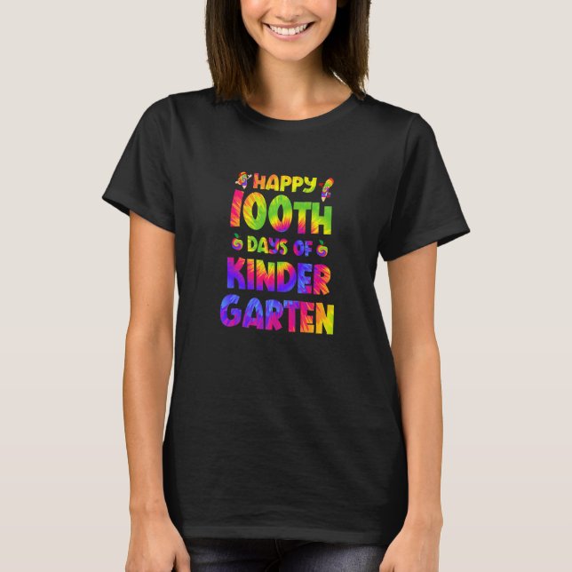 Camiseta Happy 100th Day Of Smarter Kindergarten 100 Days T (Anverso)