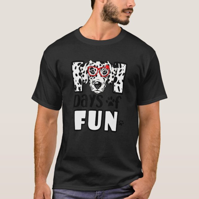Camiseta Happy 101 Days Fun Cute Dog 100 Days Smarter Stude (Anverso)