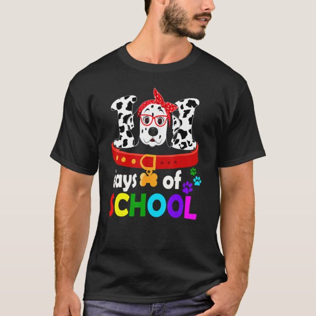 Camiseta Happy 101 Days School Cute Dog 100 Days Smarter St (Anverso)