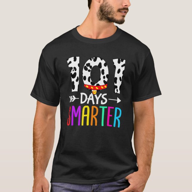 Camiseta Happy 101 Days School Cute Dog 100 Days Smarter St (Anverso)