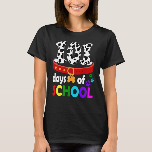 Camiseta Happy 101 Days School Cute Dog 100 Days Smarter St (Anverso)
