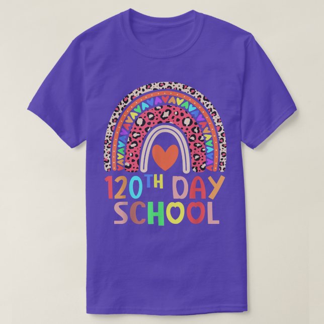 Camiseta Happy 120th Day of School Rainbow Teacher 120 Day  (Diseño del anverso)