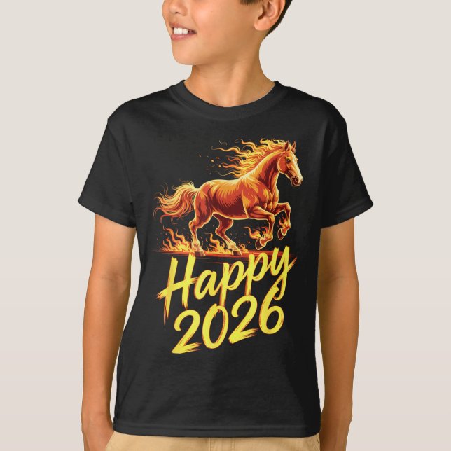 Camiseta Happy 2026 Year Of The Horse Chinese Zodiac New Ye (Anverso)