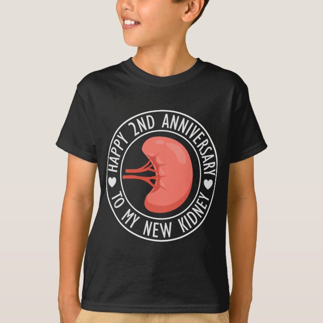 Camiseta Happy 2 Year Anniversary To My New Kidney Transpla (Anverso)