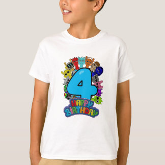 Camiseta Happy 4th Birthday Sprunki - Simon Oren Funbot