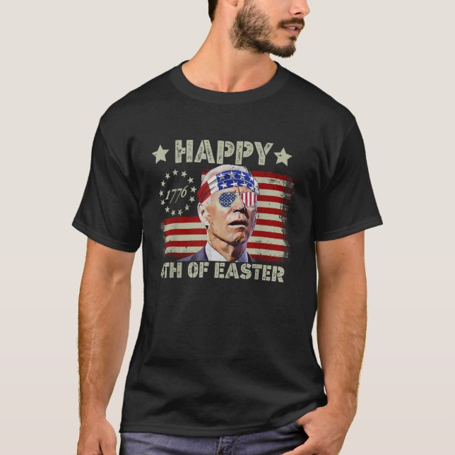 Camiseta Happy 4th Of Easter Funny Meme American Flag 4th O (Anverso)