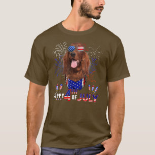 Camiseta Happy 4th Of July American Flag Irish Setter