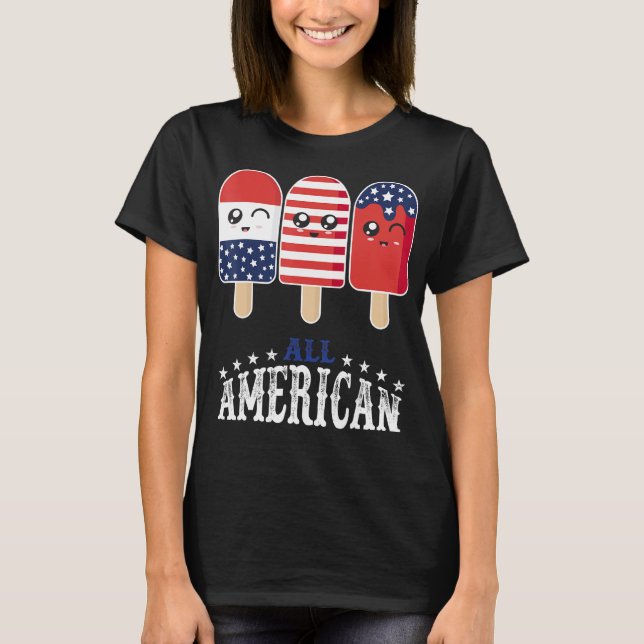 Camiseta Happy 4th Of July Patriotic Popsicle US Flag 4th O (Anverso)