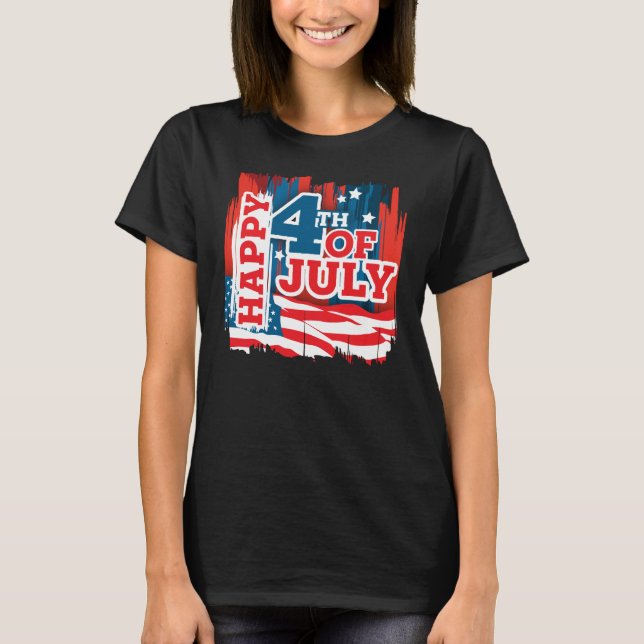 Camiseta Happy 4th of July - USA flag (Anverso)