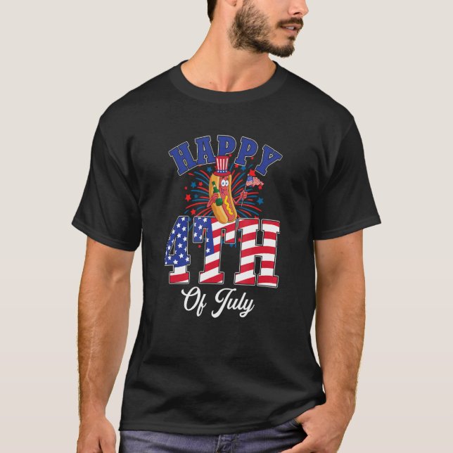 Camiseta Happy 4th Of July Wiener Beer Fireworks Independen (Anverso)