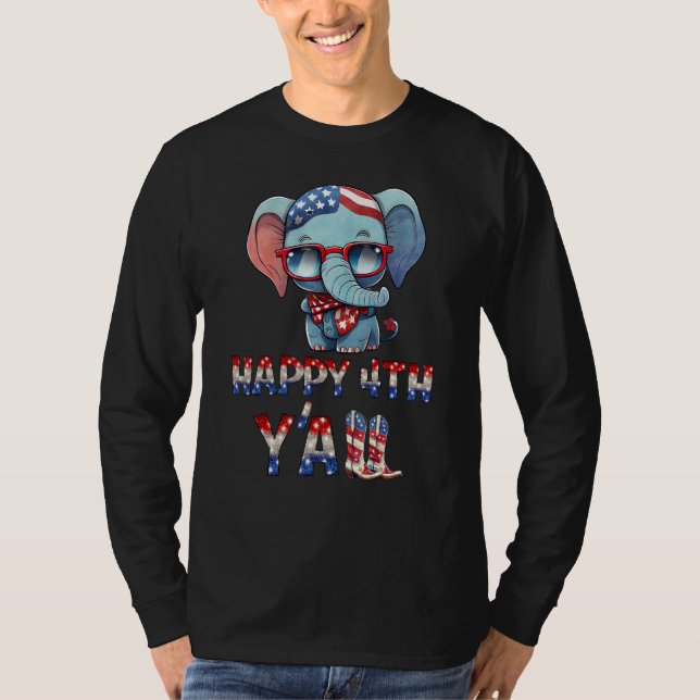 Camiseta Happy 4th Yall Fourth Of July Patriotic USA United (Anverso)