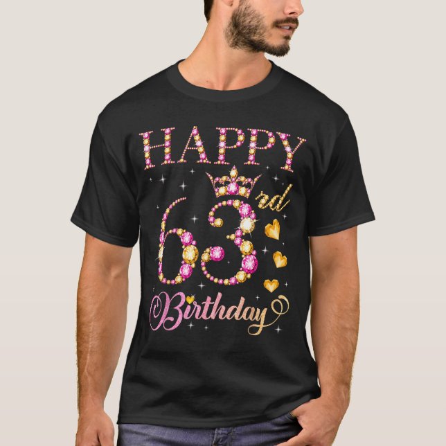 Camiseta Happy 63rd Birthday 63 Years Old Men Women Birthda (Anverso)
