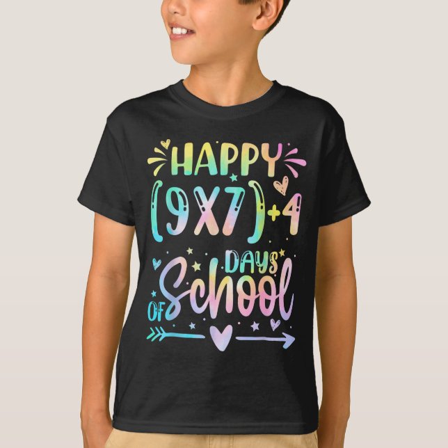 Camiseta Happy 67 Days Of School Math Teacher Students Six  (Anverso)