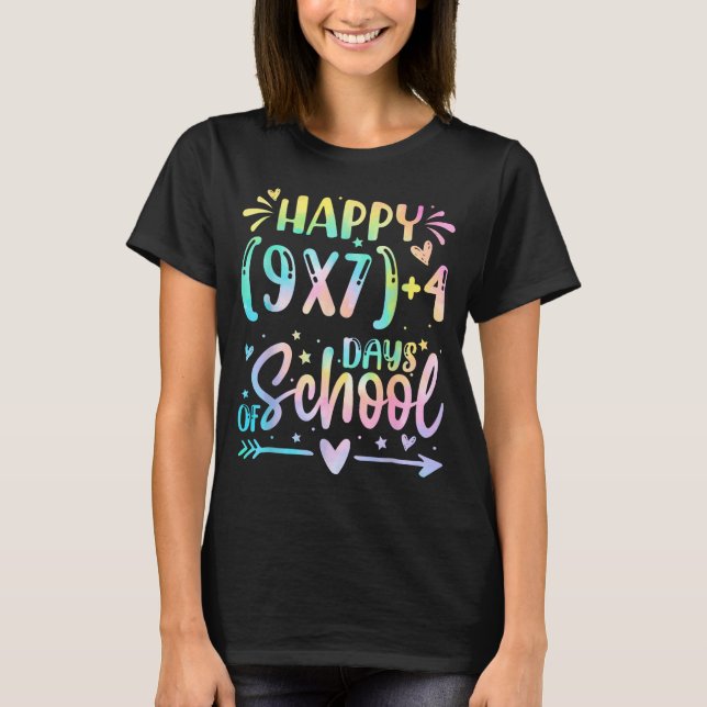 Camiseta Happy 67 Days Of School Math Teacher Students Six  (Anverso)