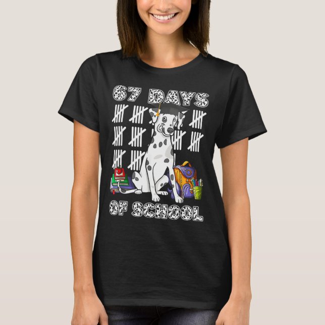 Camiseta Happy 67 Days School Cute Dog 67 Days Smarter Stud (Anverso)