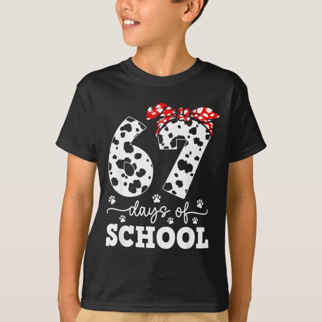 Camiseta Happy 67 Days School Cute Dog 67 Days Smarter Stud (Anverso)