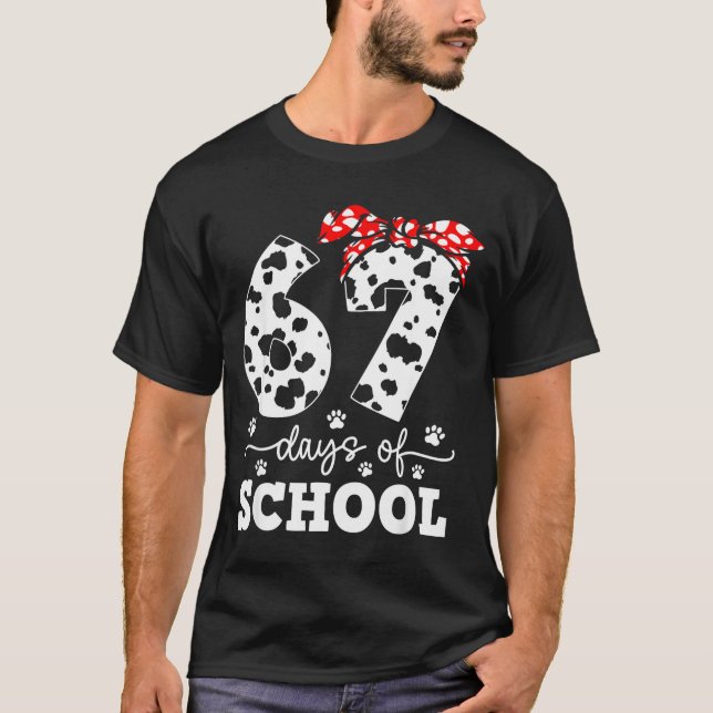 Camiseta Happy 67 Days School Cute Dog 67 Days Smarter Stud (Anverso)