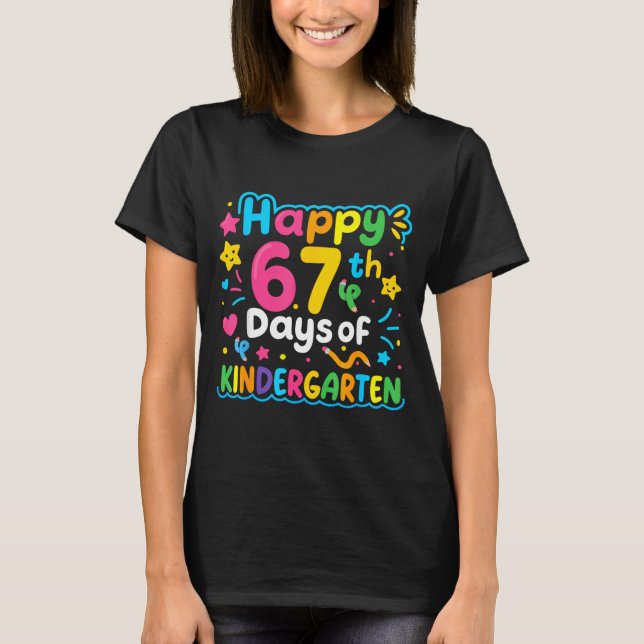 Camiseta Happy 67th Day Of Kindergarten School Meme 67 Kids (Anverso)