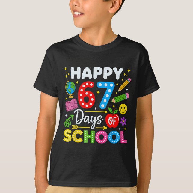 Camiseta Happy 67th Day Of School 67 Days Of School Kids Bo (Anverso)