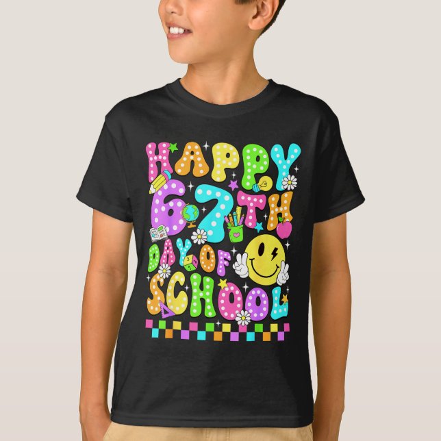 Camiseta Happy 67th Day Of School 67 Days Smarter Teacher G (Anverso)