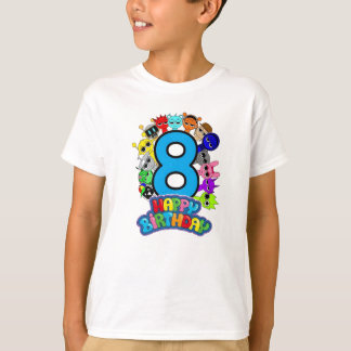 Camiseta Happy 8th Birthday Sprunki - Simon Oren Funbot
