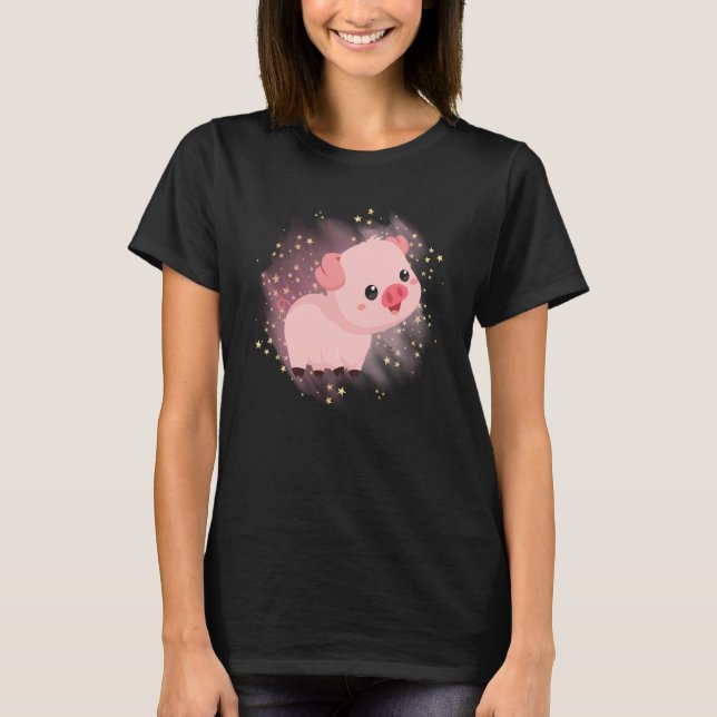 Camiseta Happy and adorable Baby Piggy for women and Girls (Anverso)