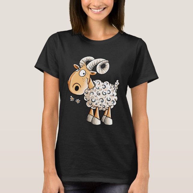 Camiseta Happy Aries Sheep Zodiac Sign For Aries (Anverso)