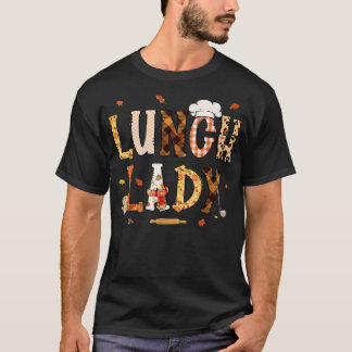 Camiseta Happy Autumn Fall Lunch Lady , Leopard 