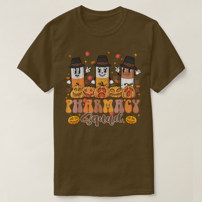 Camiseta Happy Autumn Fall Pharmacy Squad Pharmacy Crew Tha (Diseño del anverso)