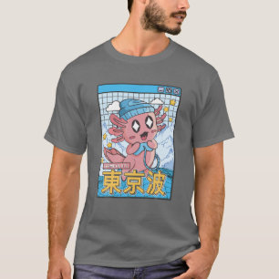 Camiseta Happy Axolotl Gaming Vaporwave Aesthetic Kawaii Ga