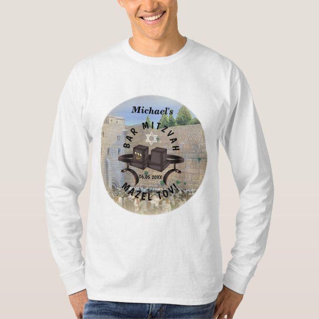 Camiseta Happy Bar Mitzvah Jerusalem Kotel Western Wall (Anverso)