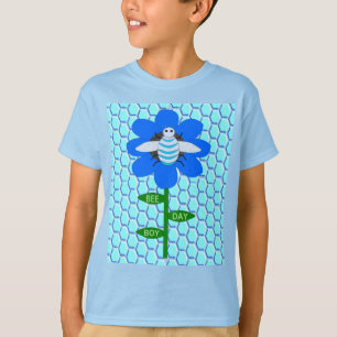 Camiseta Happy Bee Day Boy Blue Birthday Bumblebee