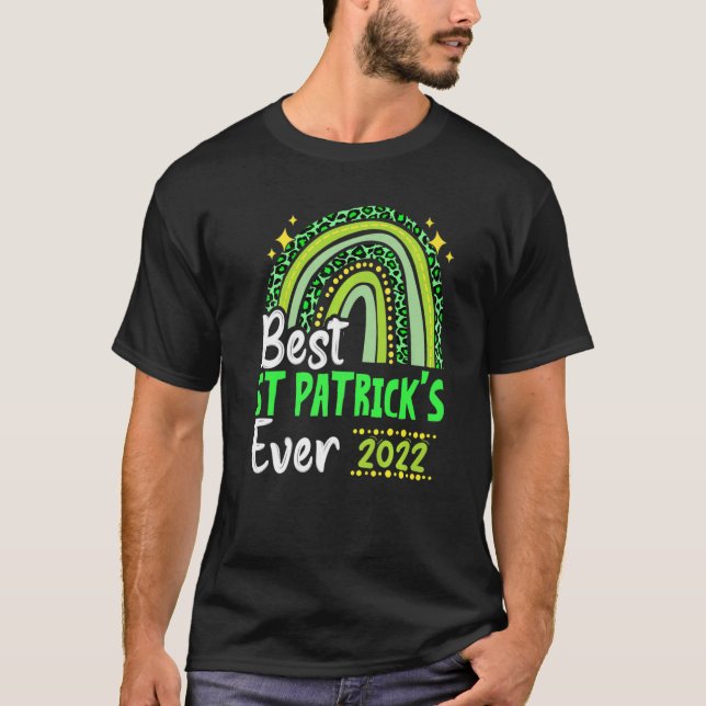 Camiseta Happy Best St Patrick's Ever 2022 Funny Boho Rainb (Anverso)