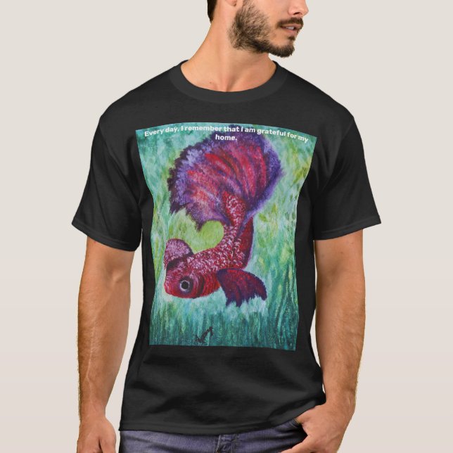 Camiseta Happy betta fish enjoying his home (Anverso)