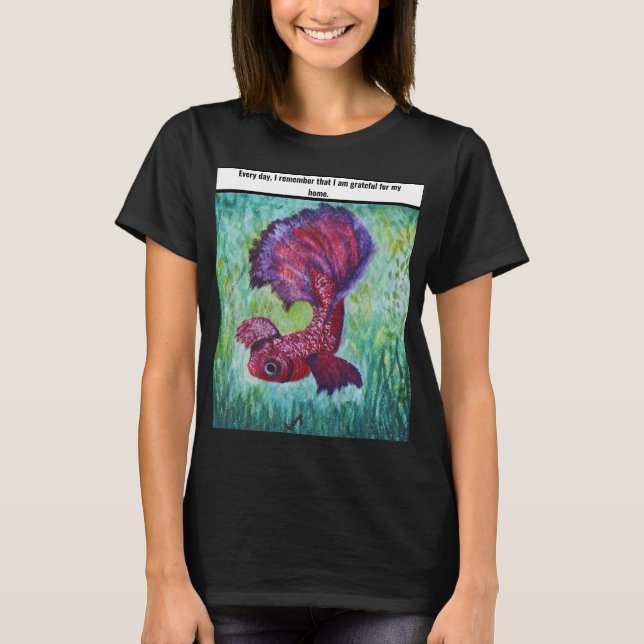 Camiseta Happy betta fish enjoying his home (Anverso)
