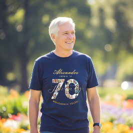 Camiseta Happy Birthday Cheers To 70 Years Photo Collage