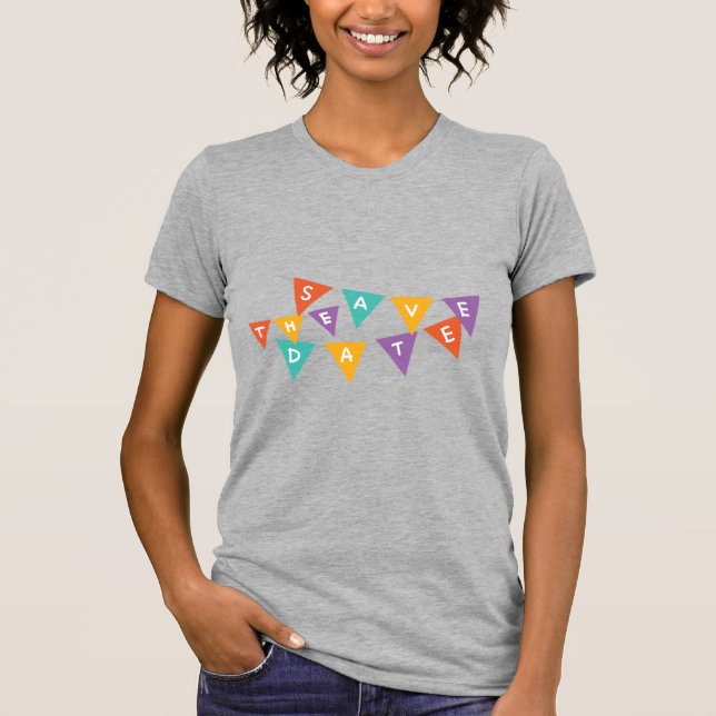 Camiseta "Happy Birthday" Colorful Bunting Women's Graphic  (Anverso)