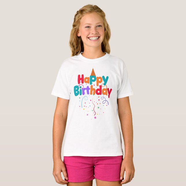 Camiseta Happy Birthday Confetti (Anverso completo)