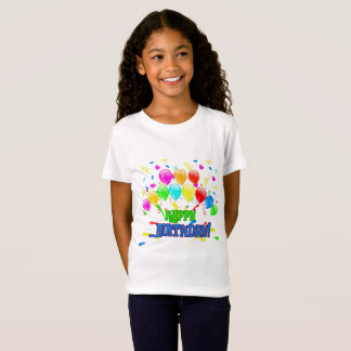 Camiseta Happy Birthday! Design with brightly colored ballo