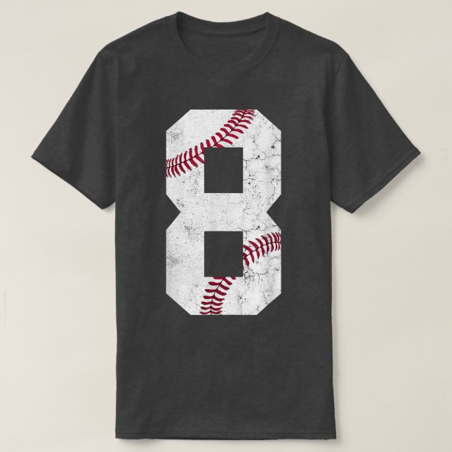 Camiseta Happy Birthday Eight Years Old Baseball Kids 8th 8 (Diseño del anverso)
