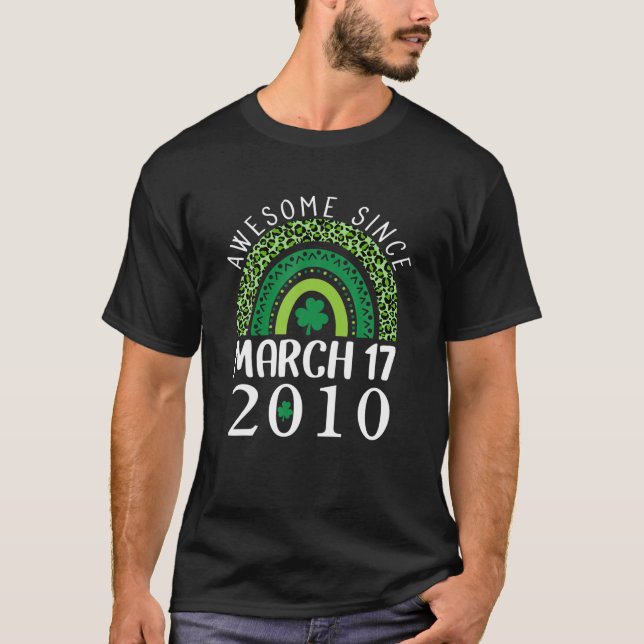 Camiseta Happy Birthday March 17 2010 Patrick Day Shamrock (Anverso)