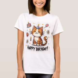 Camiseta Happy Birthday  New  Collection  Design T-Shirt